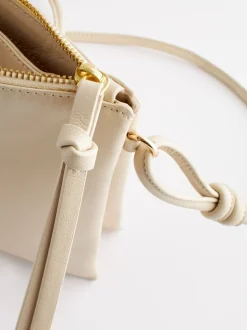 Bone crème - Leren crossbodytas