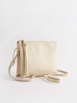 Bone crème - Leren crossbodytas