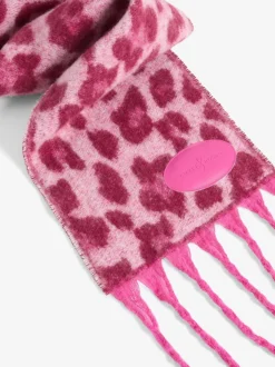 Bordeauxrode luipaard Print - Love & Roses - Geborstelde sjaal