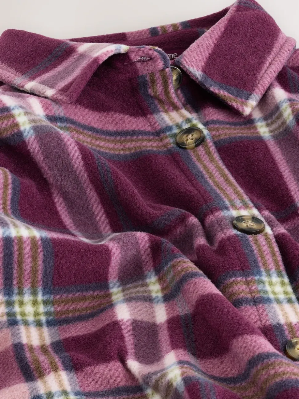 Bordeauxrode ruit - Polar Fleece Shacket