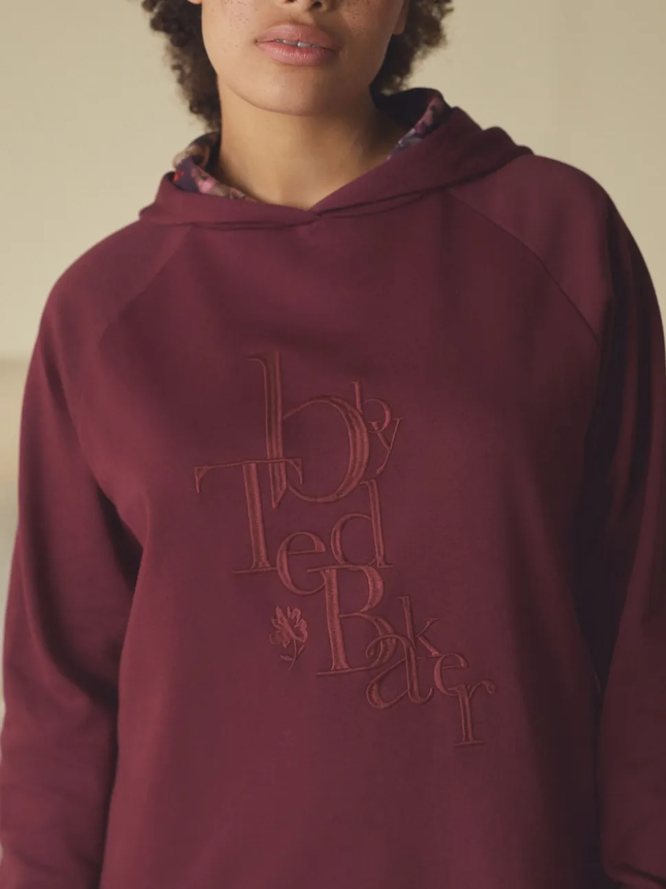 Bordeauxrood - B by Ted Baker Longline Hoodie