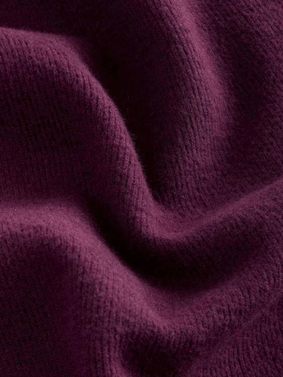 Bordeauxrood - Behaaglijk zacht aanvoelend geribbeld overhead sweatshirt met capuchon
