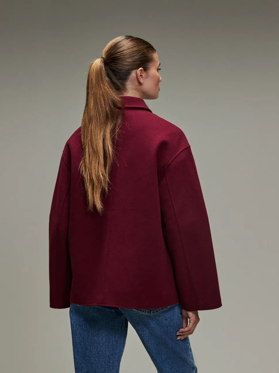 Bordeauxrood - Brushed Collared Jacket