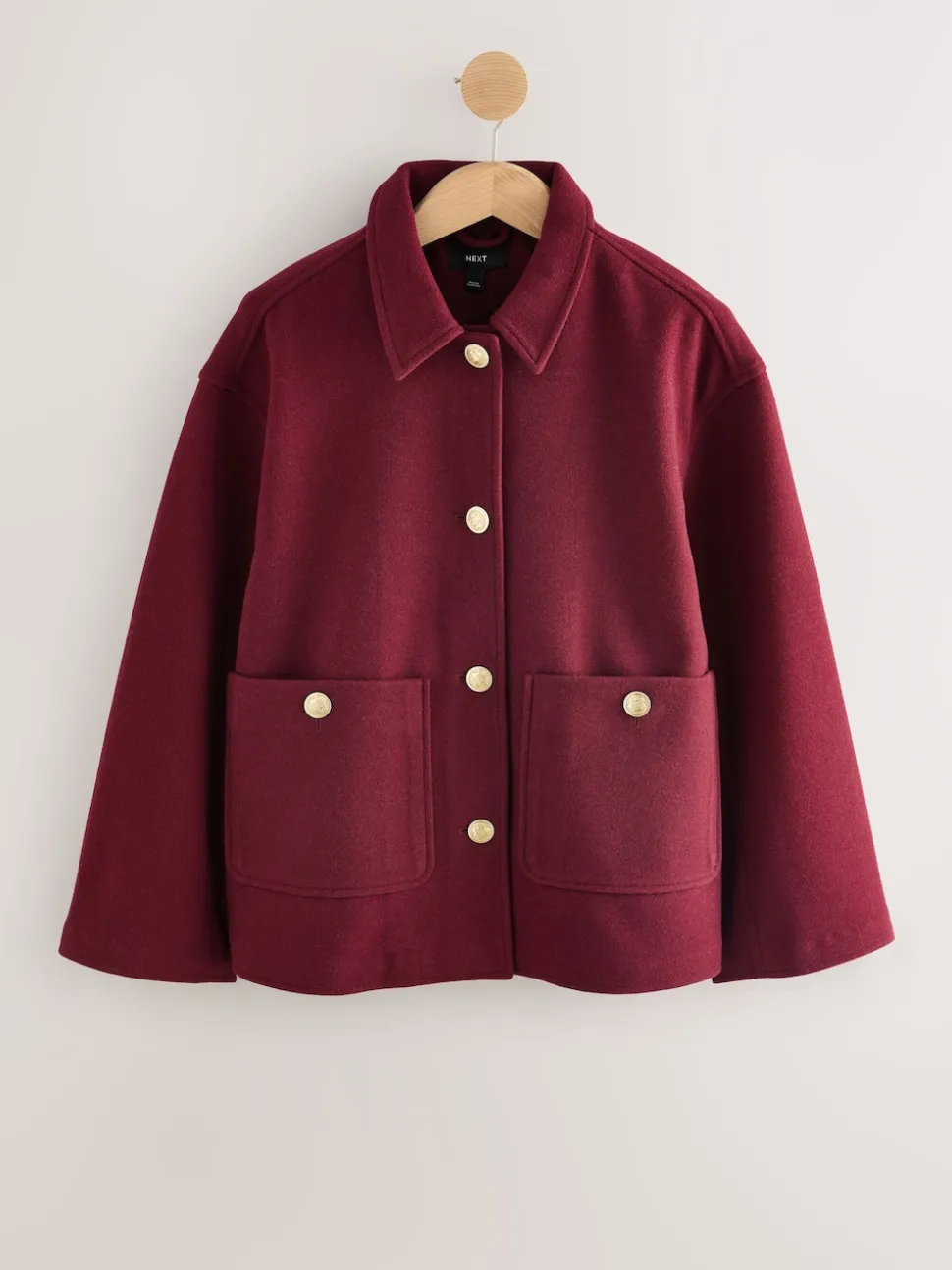 Bordeauxrood - Brushed Collared Jacket