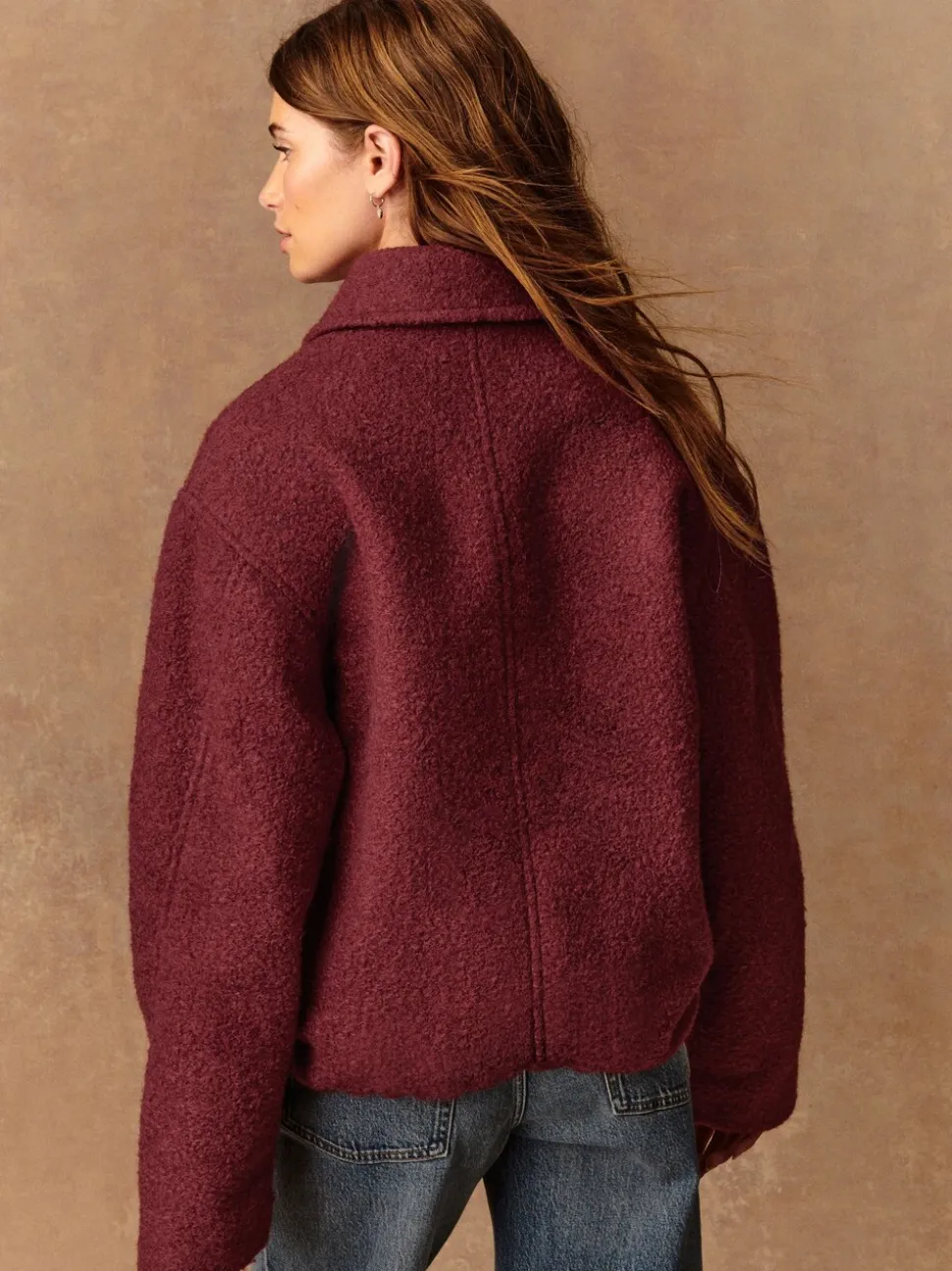 Bordeauxrood - Coatigan Bomber Jacket