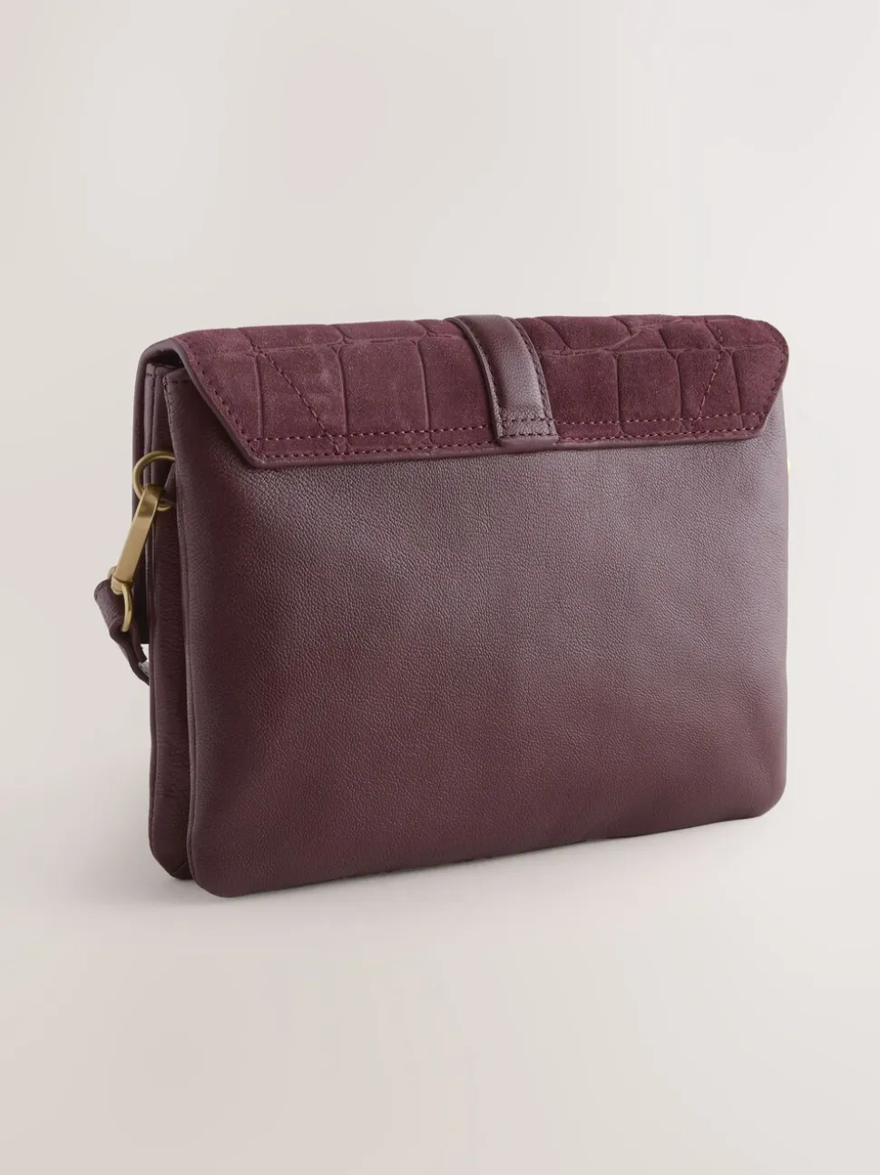 Bordeauxrood - Crossbodytas met imitatie krokodillenleer
