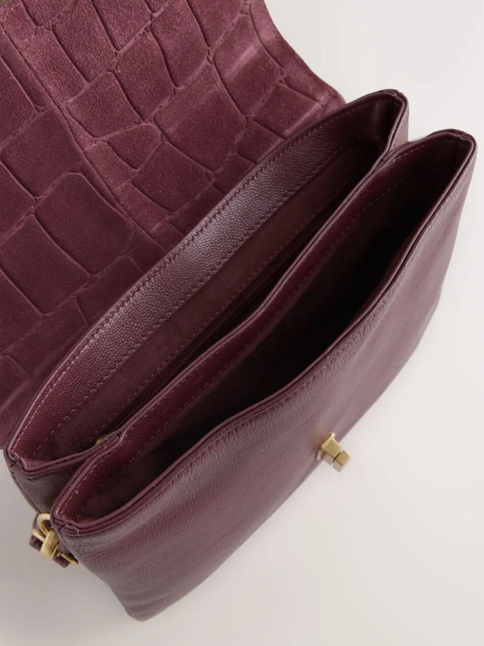 Bordeauxrood - Crossbodytas met imitatie krokodillenleer