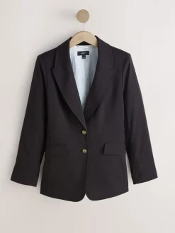 Bordeauxrood - Fitted Single Breasted Blazer
