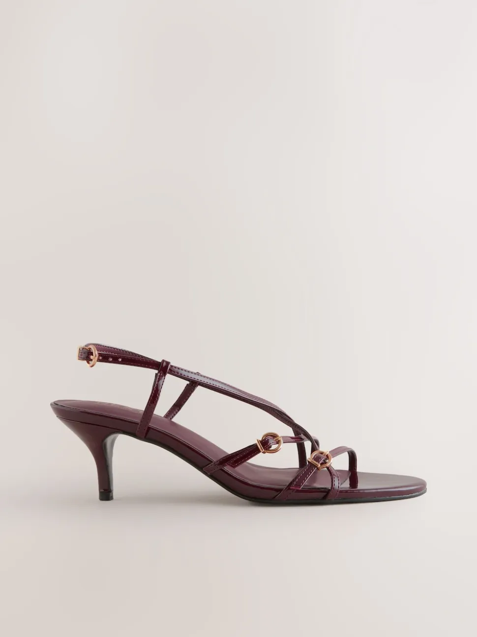 Bordeauxrood - Forever Comfort® Multi Buckle Strappy Kitten Heels