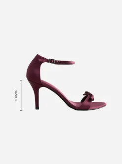 Bordeauxrood - Forever Comfort® Mini Satin Bow Heeled Sandals