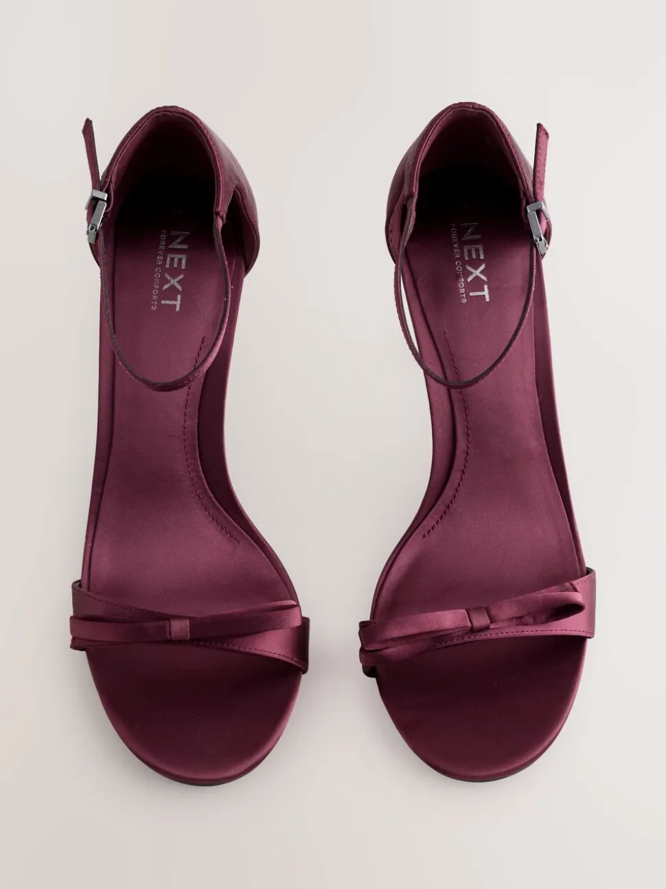 Bordeauxrood - Forever Comfort® Mini Satin Bow Heeled Sandals