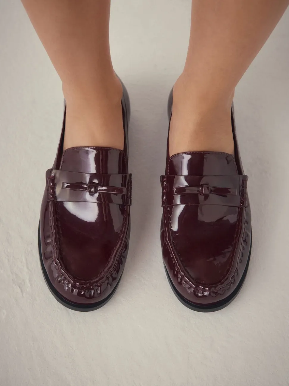 Bordeauxrood - Forever Comfort® Bow Detail Ruched Toe Loafers