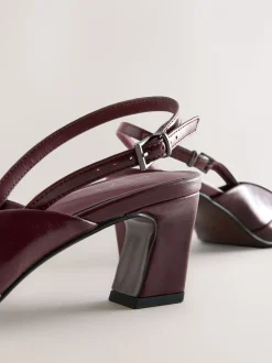 Bordeauxrood - Forever Comfort® Square Toe Slingback Heels