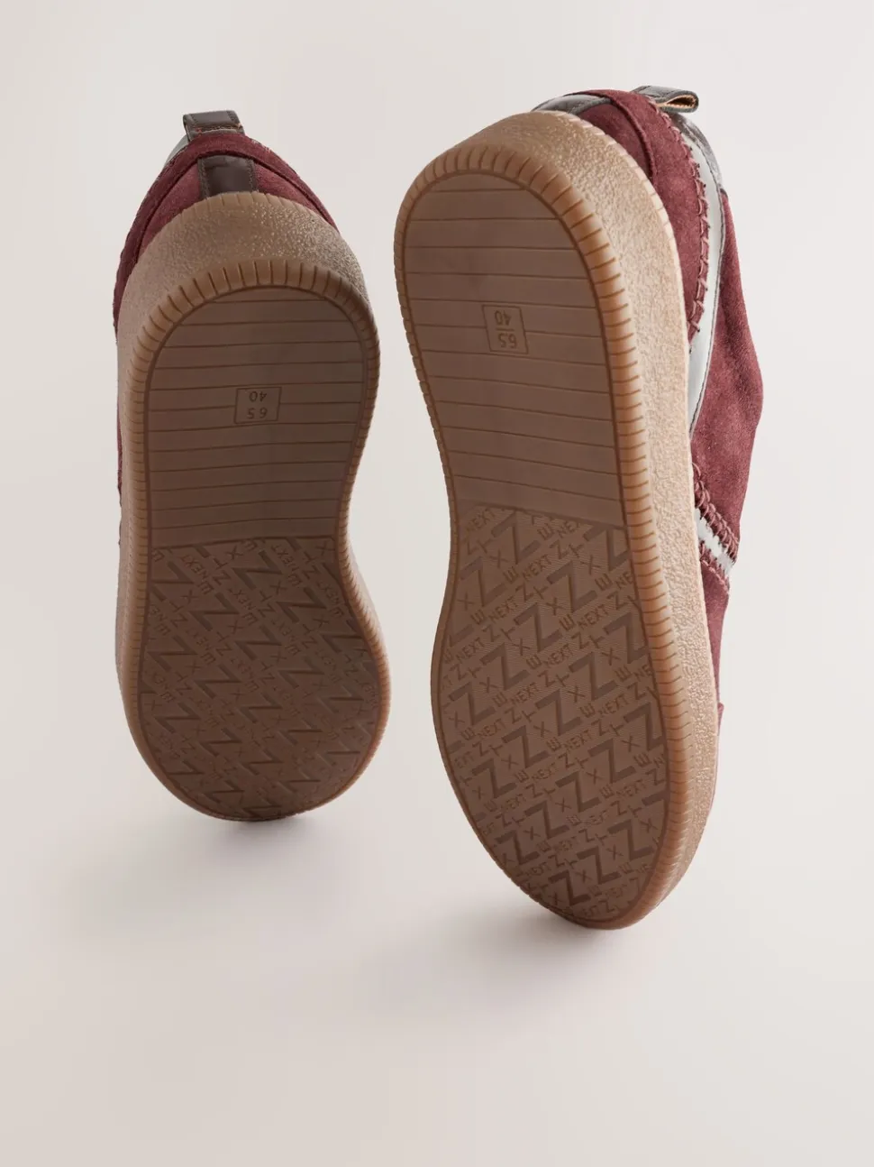 Bordeauxrood - Forever Comfort® leren vetersneakers met dikke zool