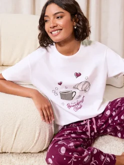 Bordeauxrood - Friends Like These Breakfast Club Short Sleeve Pyjamas