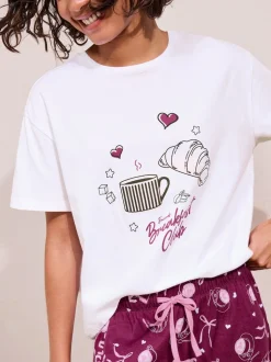 Bordeauxrood - Friends Like These Breakfast Club Short Sleeve Pyjamas