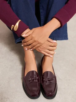 Bordeauxrood - Friends Like These Patent Faux Leather Comfort Bow Smart Loafers