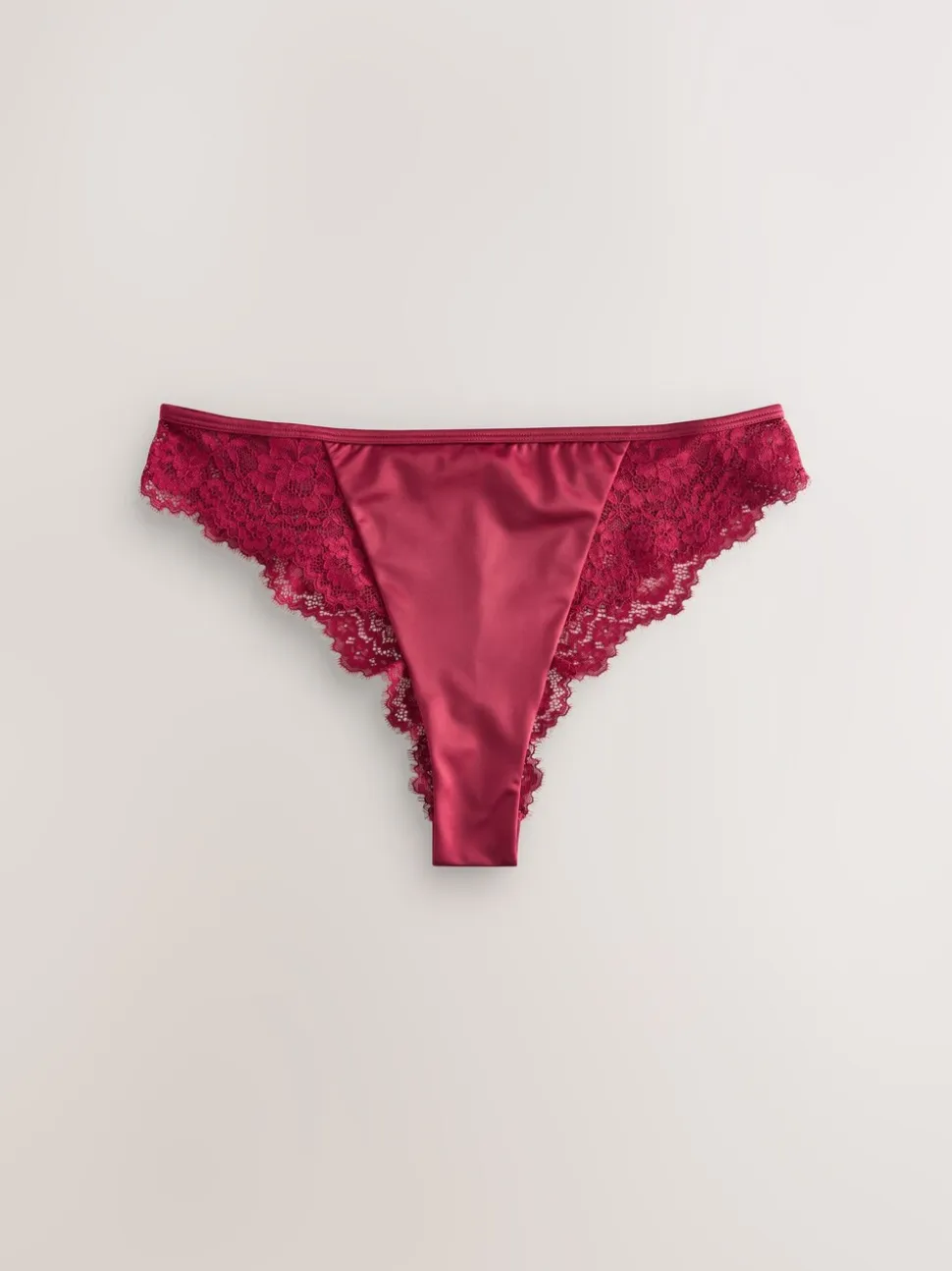 Bordeauxrood - Lace Bow Back Knickers