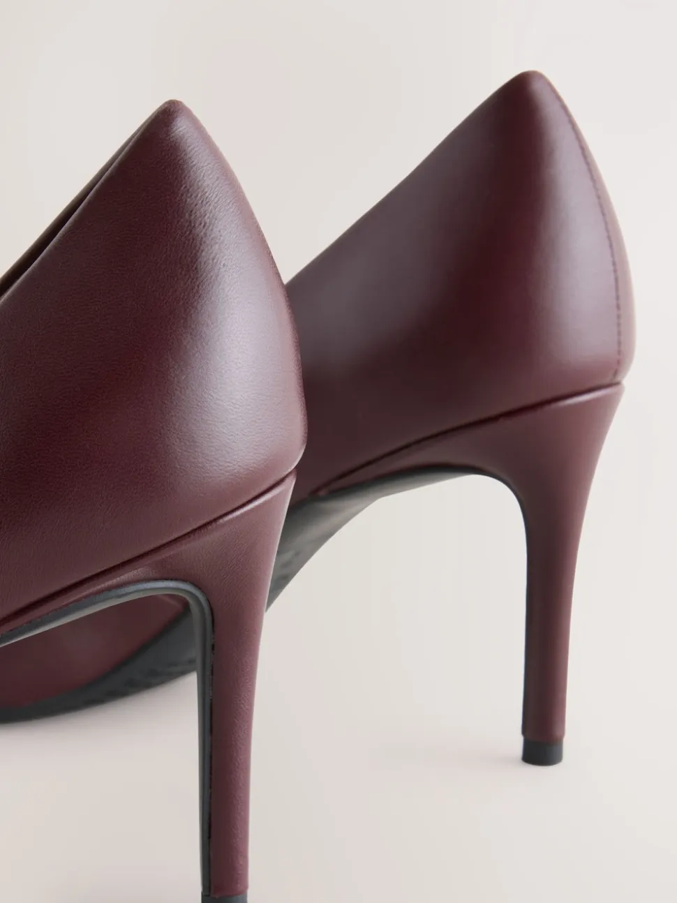 Bordeauxrood - Leren mid-court pumps