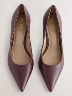 Bordeauxrood - Leren mid-court pumps
