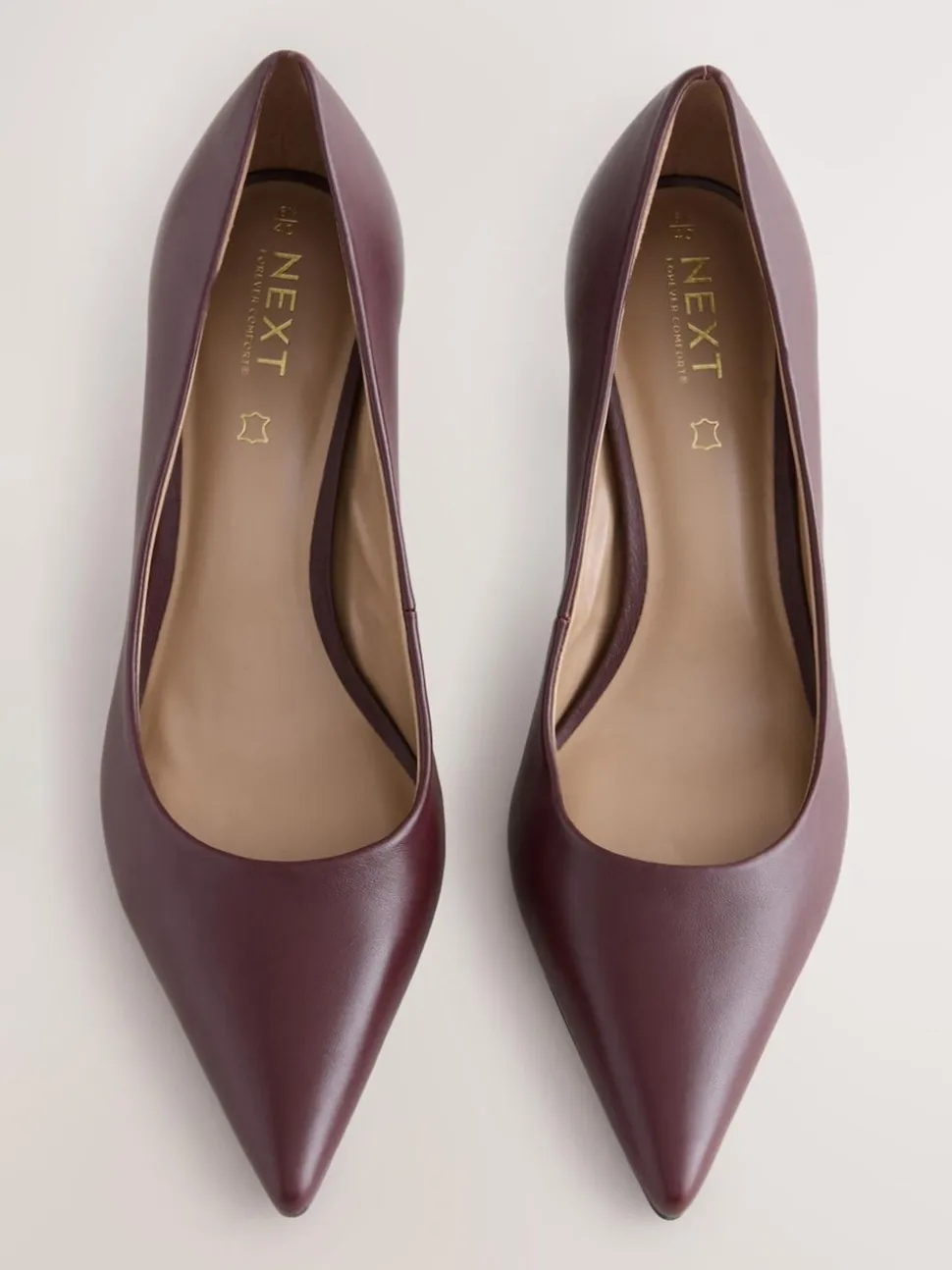 Bordeauxrood - Leren mid-court pumps