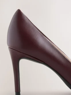 Bordeauxrood - Leren mid-court pumps