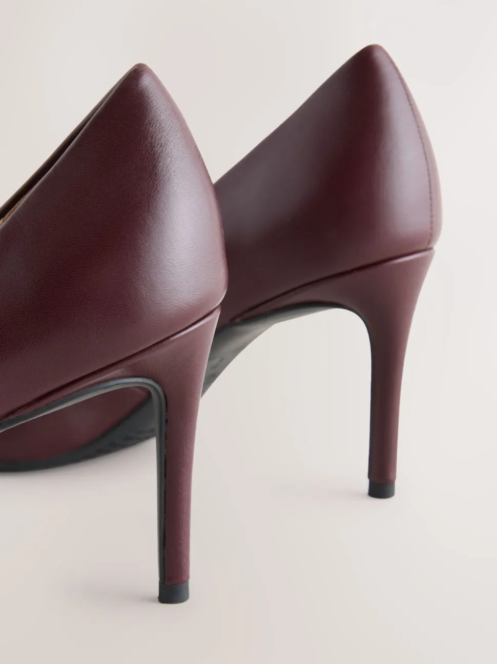Bordeauxrood - Leren mid-court pumps