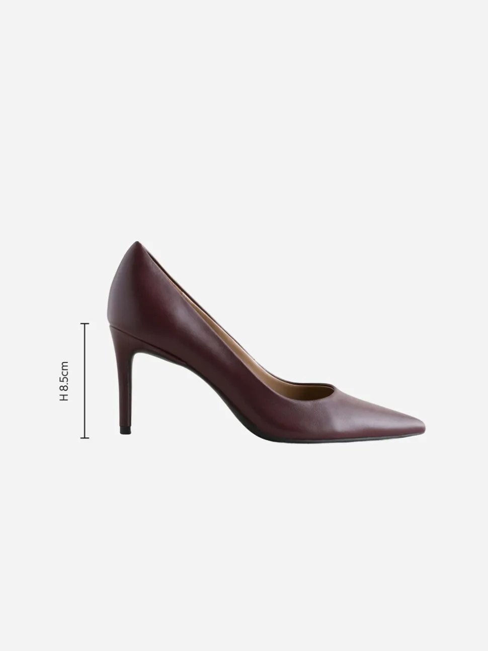Bordeauxrood - Leren mid-court pumps