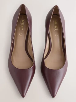 Bordeauxrood - Leren mid-court pumps