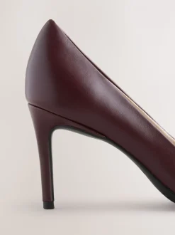 Bordeauxrood - Leren mid-court pumps