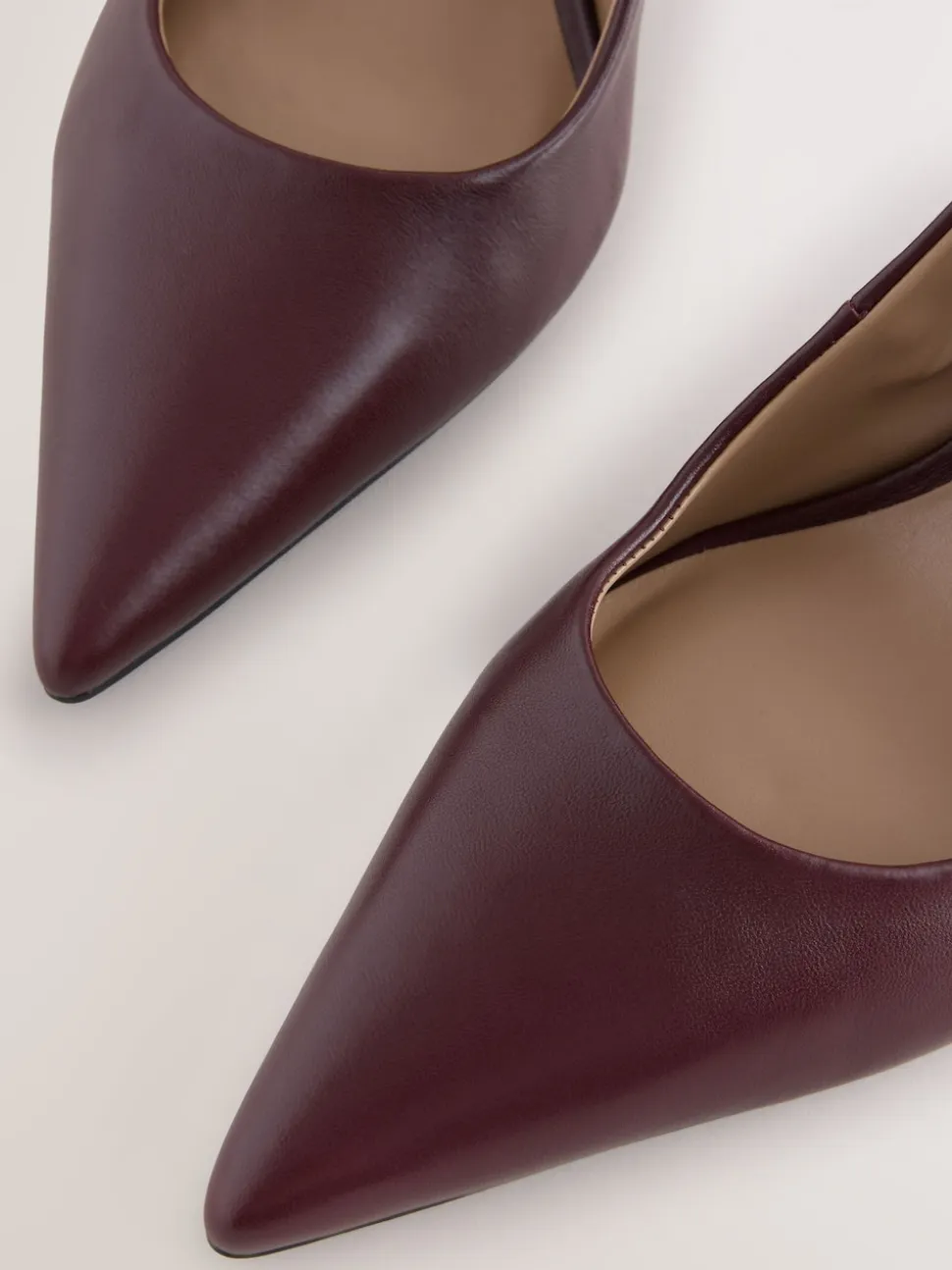 Bordeauxrood - Leren mid-court pumps