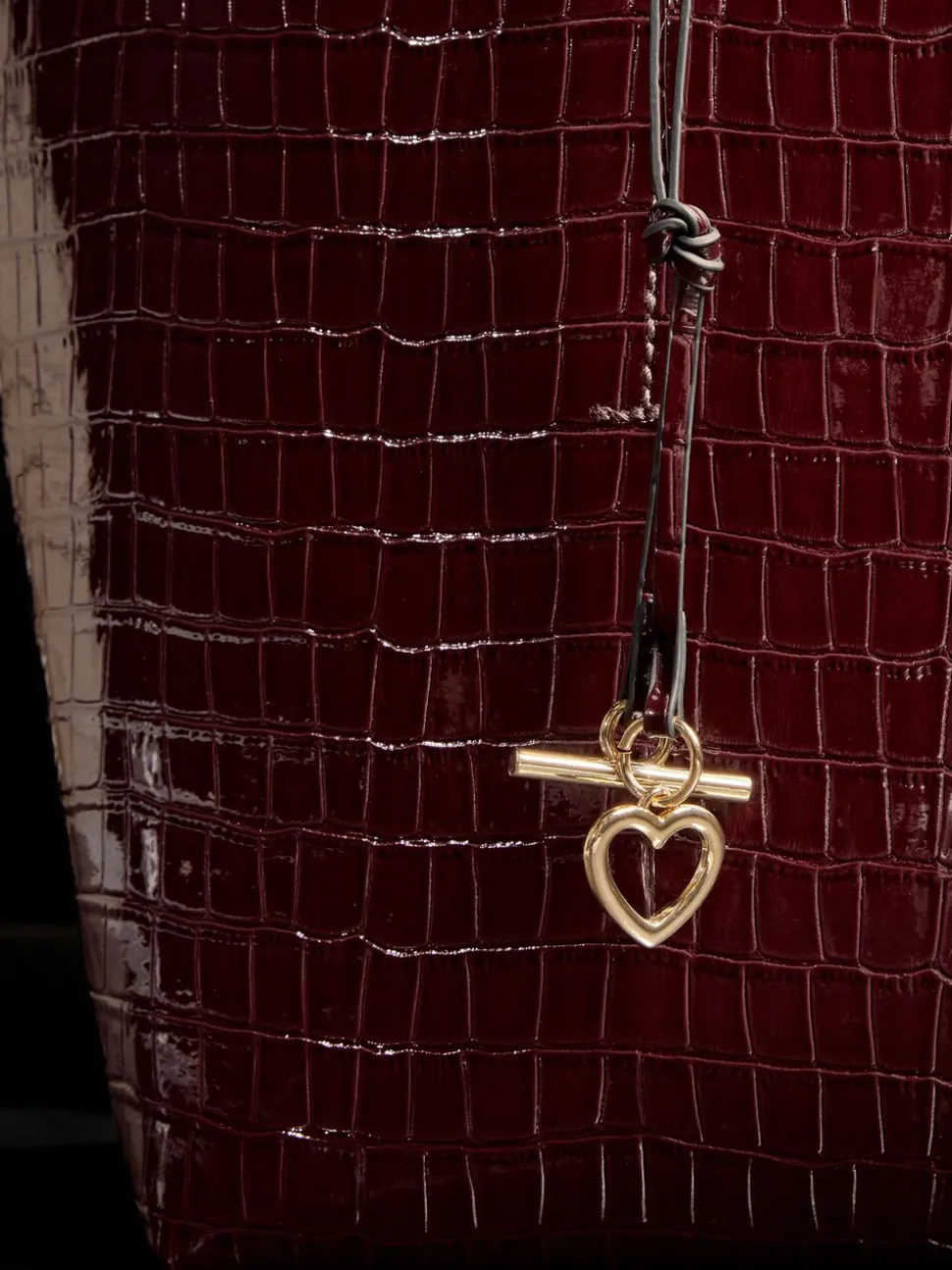 Bordeauxrood - Lipsy Croc Effect Shopper Tote Bag