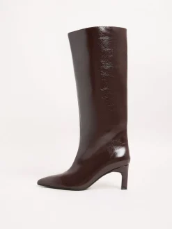 Bordeauxrood - Lipsy Faux Leather Knee High Low Kitten Heel Boots