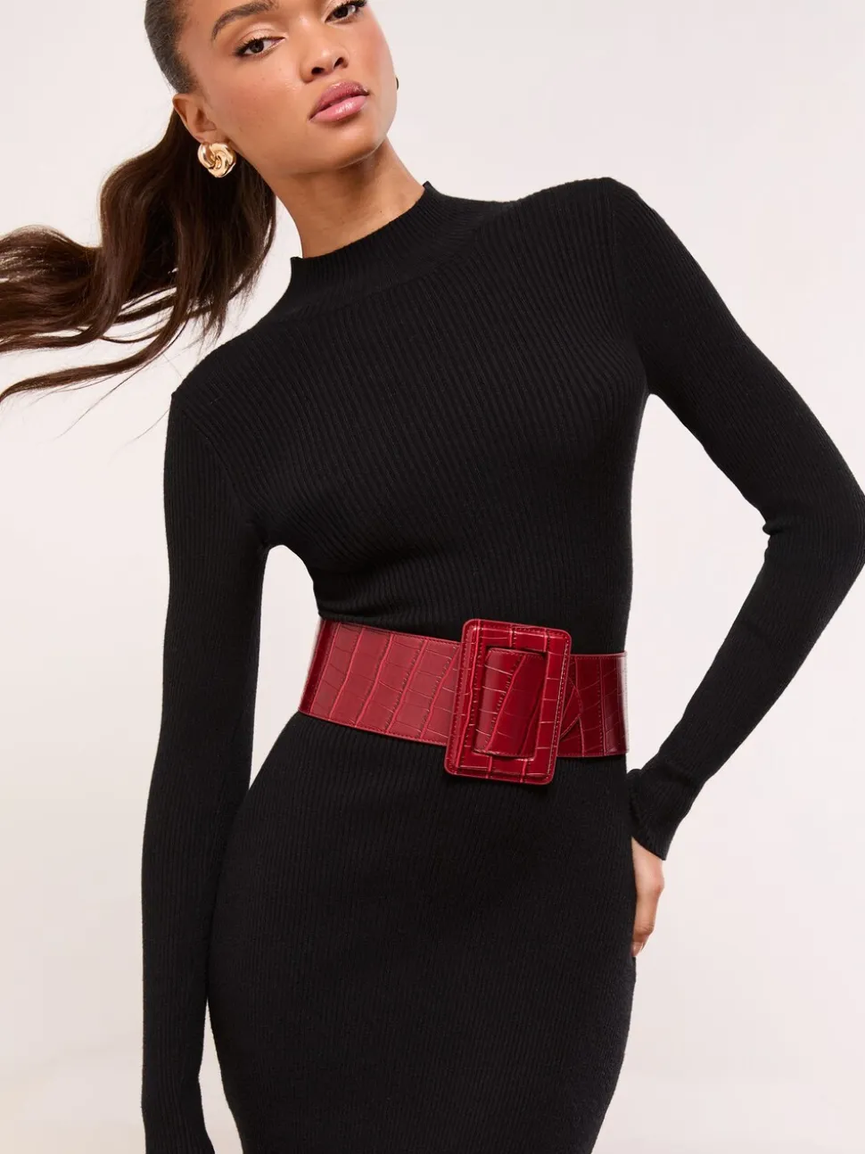 Bordeauxrood - Lipsy Wide Buckle Belt