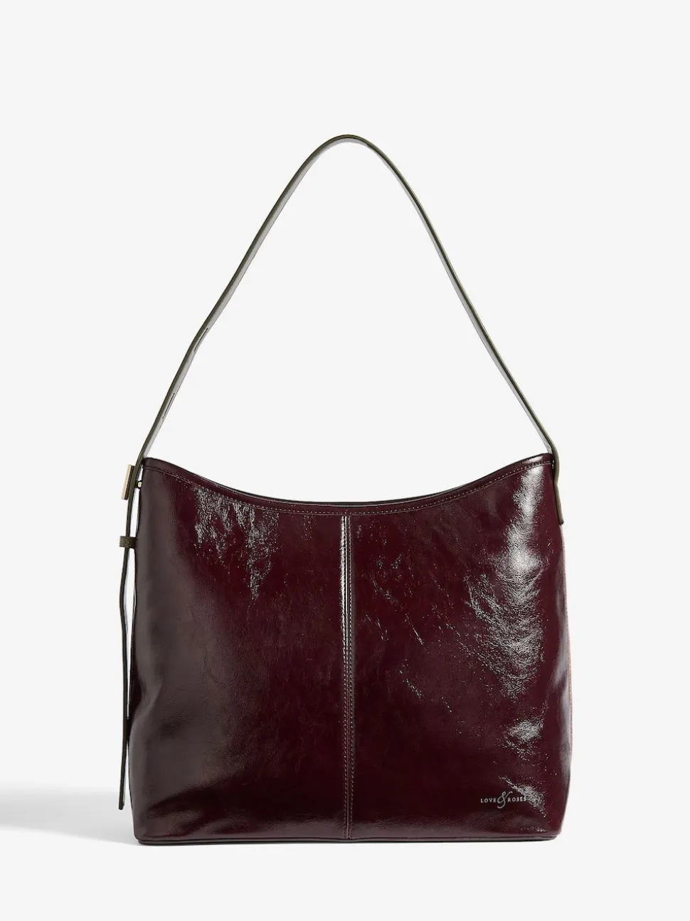 Bordeauxrood - Love & Roses Woven Slouchy Tote Bag