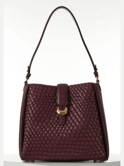 Bordeauxrood - Luella Grey Taupe Flora Weave Hobo Bag