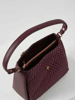 Bordeauxrood - Luella Grey Taupe Flora Weave Hobo Bag