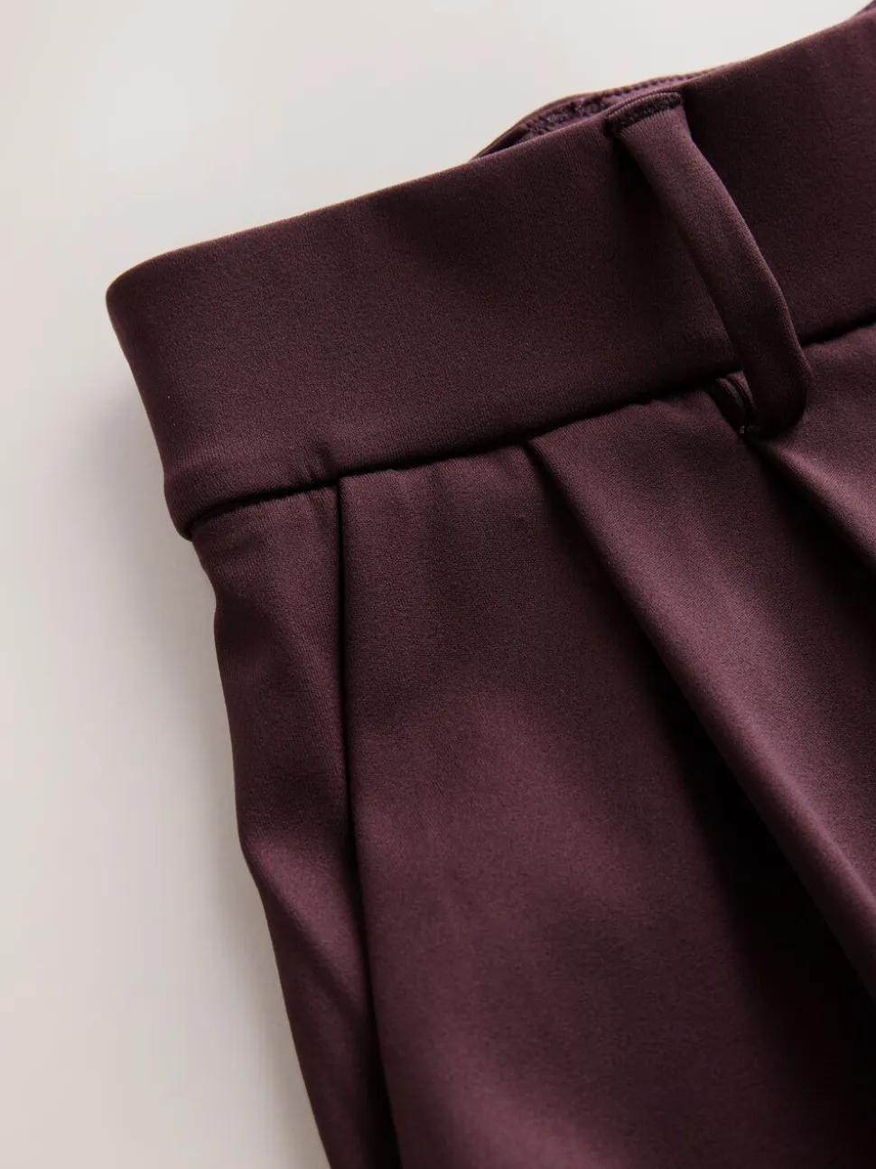 Bordeauxrood - N. Premium Wide Leg Tailored Jersey Trousers