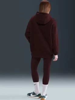 Bordeauxrood - Nike oversized mini sportkleding Phoenix fleece swoosh pullover met hoodie