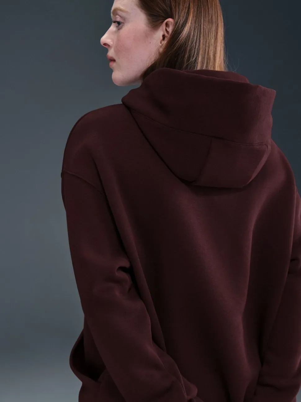 Bordeauxrood - Nike oversized mini sportkleding Phoenix fleece swoosh pullover met hoodie