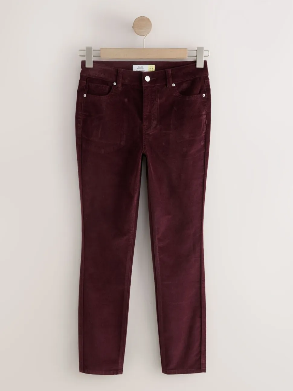 Bordeauxrood - Slim Velvet Cord Jeans