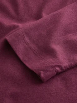 Bordeauxrood - T-shirt met lange mouwen en ronde hals