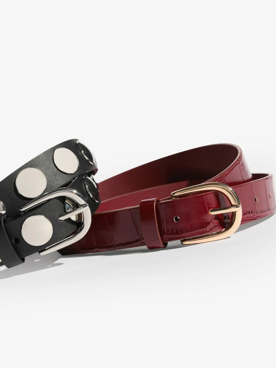 Bordeauxrood en zwart - Friends Like These Studded Belts 2 Pack