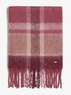 Bordeauxrood geruit - Lipsy Cosy geborstelde sjaal