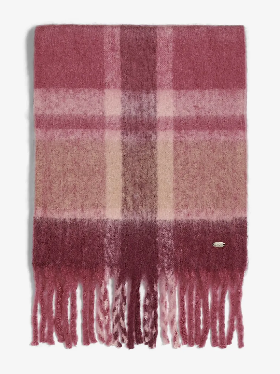 Bordeauxrood geruit - Lipsy Cosy geborstelde sjaal