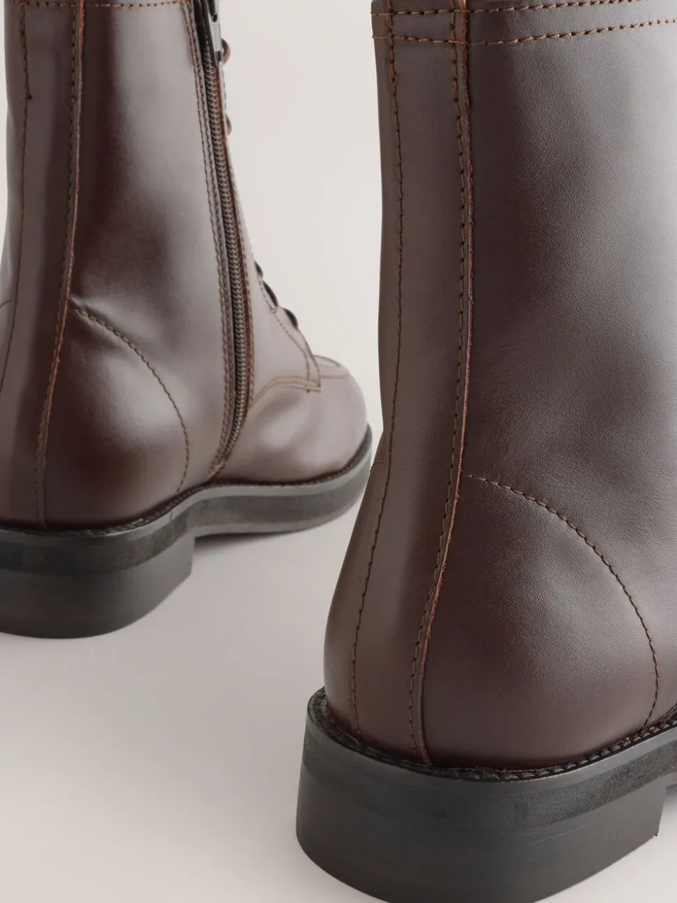 Bordeauxrood leer - Forever Comfort® - Enkellaarzen met vetersluiting