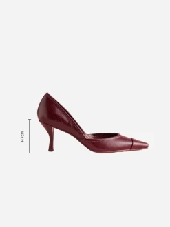 Bordeauxrood leer - Tabitha Simmons x Next Mary Grace Leather Chisel Toe Court Heels