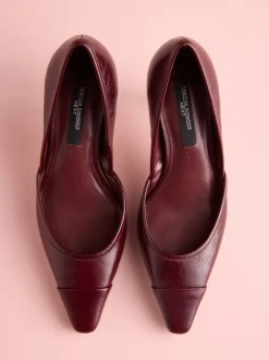 Bordeauxrood leer - Tabitha Simmons x Next Mary Grace Leather Chisel Toe Court Heels