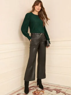 Bosgroen - Love & Roses Textured Long Sleeve Top