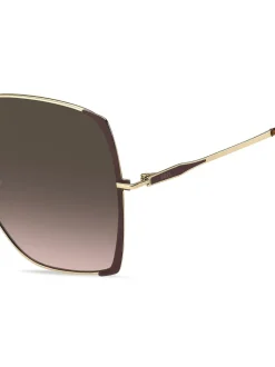 BOSS - Oversized vierkante gouden zonnebril